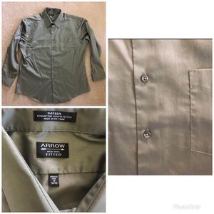 Arrow Green Fitted Dress Shirt 18 34/35